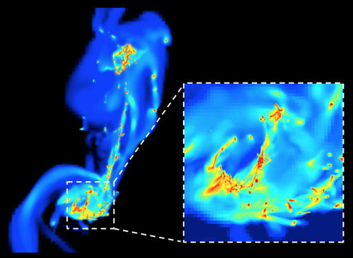 simulation of the two colliding ‘Antennae’ galaxies