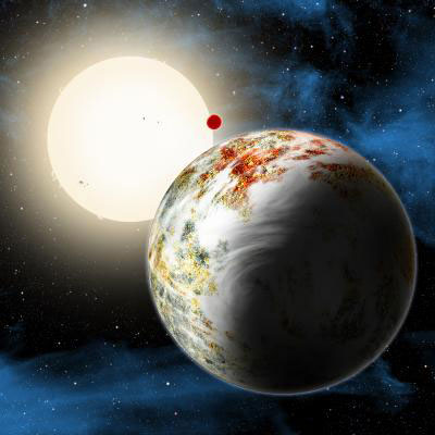 Artist's Rendering Of The Kepler-10 System And Its Mega-Earth