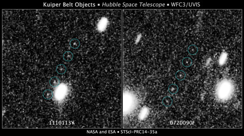 These images are from a Hubble Space Telescope survey to find Kuiper Belt objects