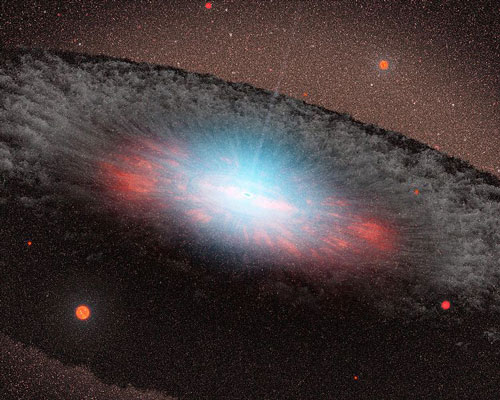 supermassive black hole at the center of a galaxy