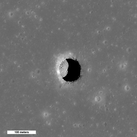 Image of lunar pit from LRO spacecraft