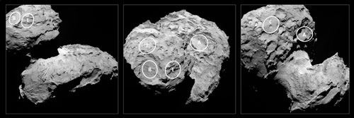 These regions on comet 67P are possible landing sites