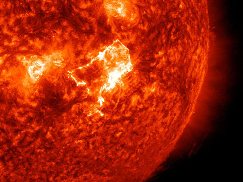 The sun as seen in 30.4 nm wavelength