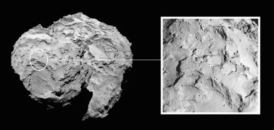 Philae’s primary landing site in context