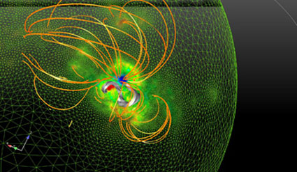 magnetic field in solar flare
