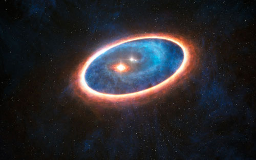 dust and gas around the double star system GG Tauri-A