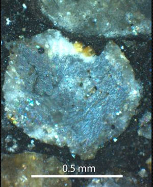 Microscope image of a single chondrule from the Semarkona meteorite