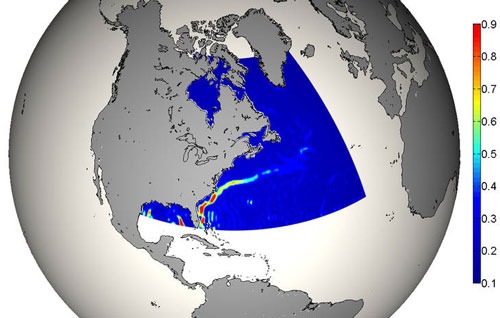 Gulf Stream current velocities