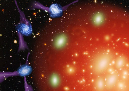 Artist's Impression of One of the Possible Galaxy Strangulation Mechanisms