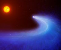 A giant comet-like cloud of hydrogen escaping an exoplanet