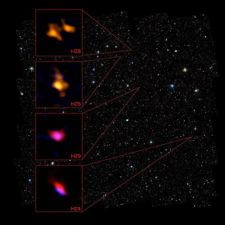 an array of normal galaxies seen when the Universe was only 1 billion years old