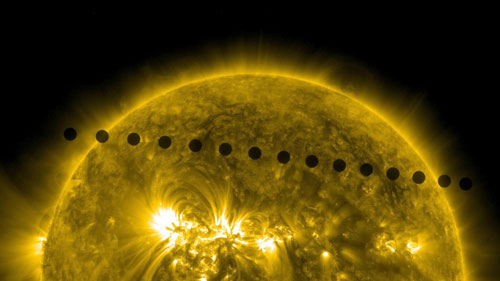 Composite of Images of the Venus Transit