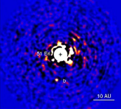 Discovery image of the planet 51 Eridani b with the Gemini Planet Imager taken in the near-infrared light