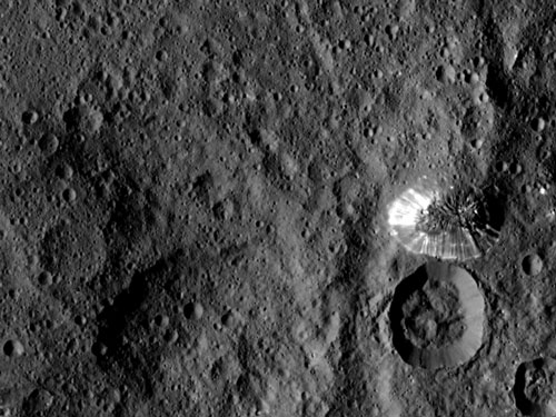  pyramid-shaped mountain with high plateau in Ceres’ southern hemisphere