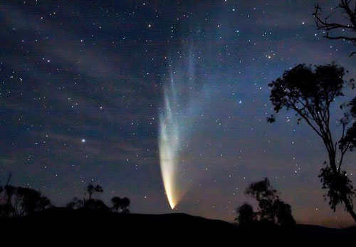 The tail of a comet