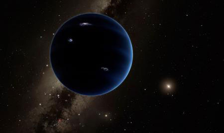 artistic rendering shows the distant view from Planet Nine back towards the sun