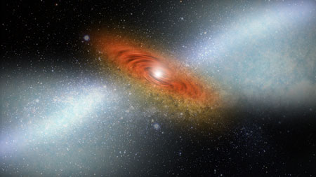 galactic wind emerging from quasar