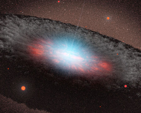 supermassive black hole at the centre of a galaxy