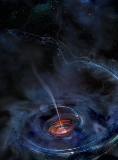a thick accretion disk has formed around a supermassive black hole