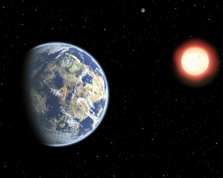 a red dwarf star orbited by a pair of habitable planets