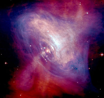 Composite optical/X-ray image of the Crab Nebula