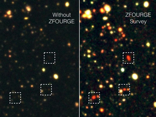 comparison between optical wavelengths and ZFOURGE