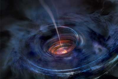a thick accretion disk has formed around a supermassive black hole
