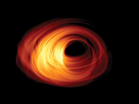 This artistic impression shows the event horizon around the black hole at the centre of our galaxy