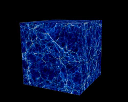 This supercomputer simulation shows part of the cosmic web 11.5 billion years ago