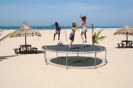 kids on a trampoline