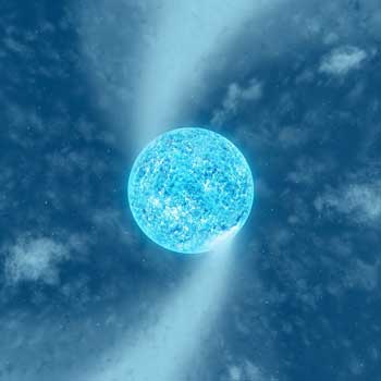 Artist's impression of the hot massive supergiant Zeta Puppis