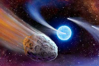 An artist’s conception of a view from within the Exocomet system KIC 3542116