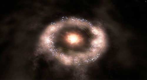 Magnetic fields control the collapse of the molecular clouds in the nuclear ring of the galaxy NGC 1097