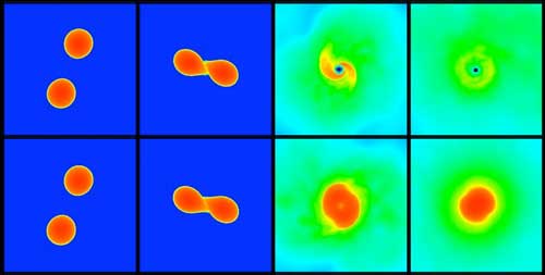 Simulations of a neutron star merger