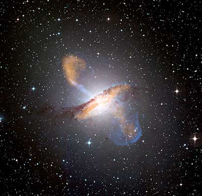 The power of a supermassive black hole is seen in this image of Centaurus A