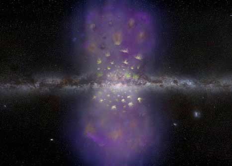 GBT reveals hydrogen clouds flying out of the Milky Way in the Fermi Bubbles