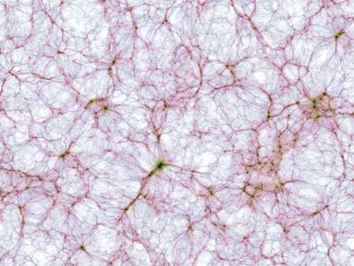 Thin slice through the cosmic large-scale structure in the largest simulation of the IllustrisTNG project