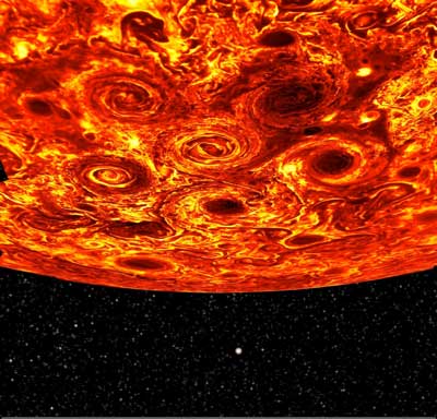 Pentagonal Storms at Jupiter's South Pole