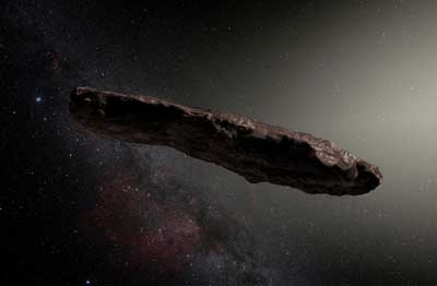 Artist’s impression of ‘Oumuamua
