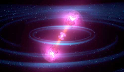 gamma-ray burst generated by two merging neutron stars