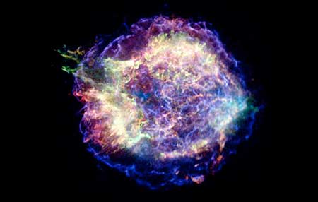 This Chandra X-ray photograph shows Cassiopeia A, the youngest supernova remnant in the Milky Way