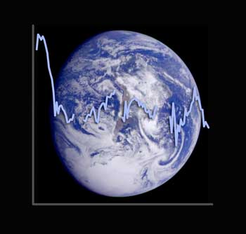 Earth with the albedo plotted over it