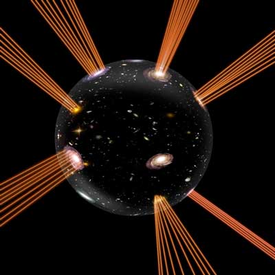 cosmological model with dark energy and our Universe riding on an expanding bubble in an extra dimension