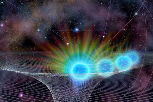 Rendering of a star called S0-2 orbiting the supermassive black hole at the center of the Milky Way