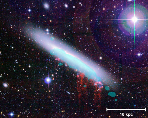 Optical image of spiral galaxy NGC 4330, located in the Virgo Cluster