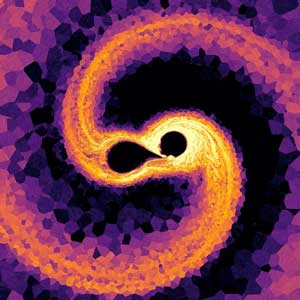 The simulation marks the birth of a magnetic star such as Tau Scorpii