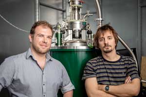 Dr. John W. Blanchard (left) and Antoine Garcon (right) in front of CASPEr-Wind-LF