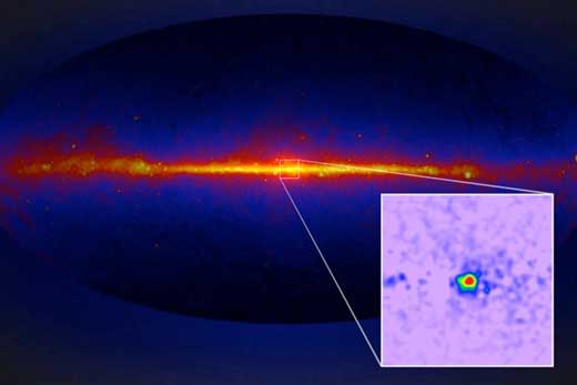 A map of gamma ray emissions throughout the Milky Way galaxy