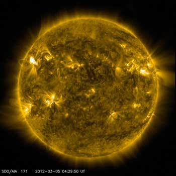 An image of active regions on the Sun