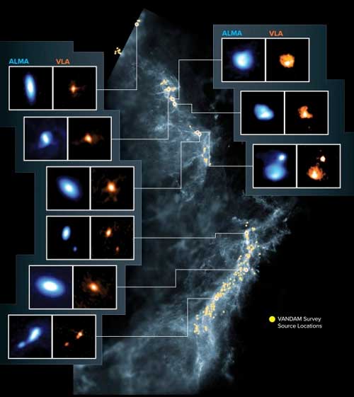 This image shows the Orion Molecular Clouds, the target of the VANDAM survey